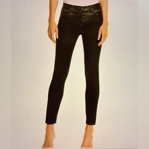 Current / Elliot. Classic fused black faux leather hip stiletto skinny jeans